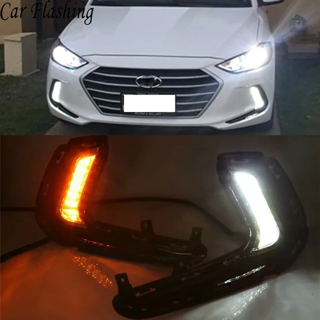 Car Flashing 2Pcs LED DRL Daytime running light for Hyundai Elantra