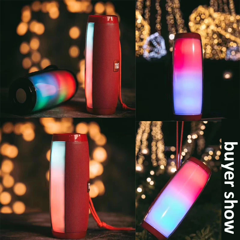 Wireless Bluetooth Speaker Portable Speaker Bluetooth Powerful High BoomBox Outdoor Bass HIFI TF FM Radio with LED Light