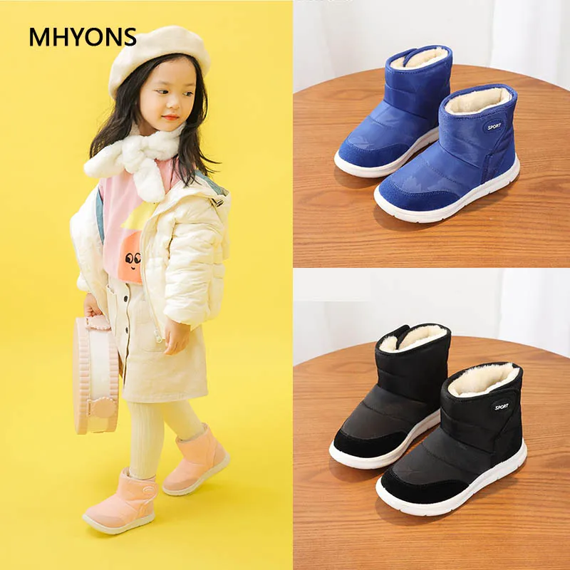 

MHYONS 2018 New Girls Boots Kids Winter Snow Boots Children Waterproof Shoes Girls Boys Warm Thick Cotton Boots Fashion Sneakers