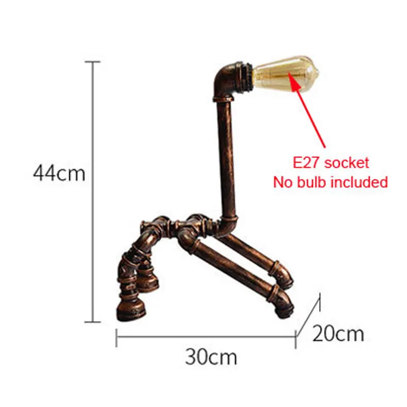Скандинавские промышленные ветровые железные трубы Настольный светильник для дома спальни студента для учебы креативной личности водопровод декоративная настольная лампа