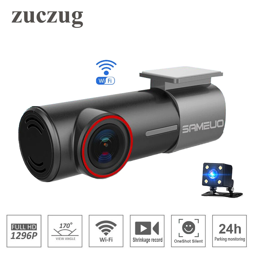

ZUCZUG mini hidden type WiFi Car DVR Night Vision universal Dash Cam Recorder Rotatable Lens Wireless Snapshot APP Dual cameras