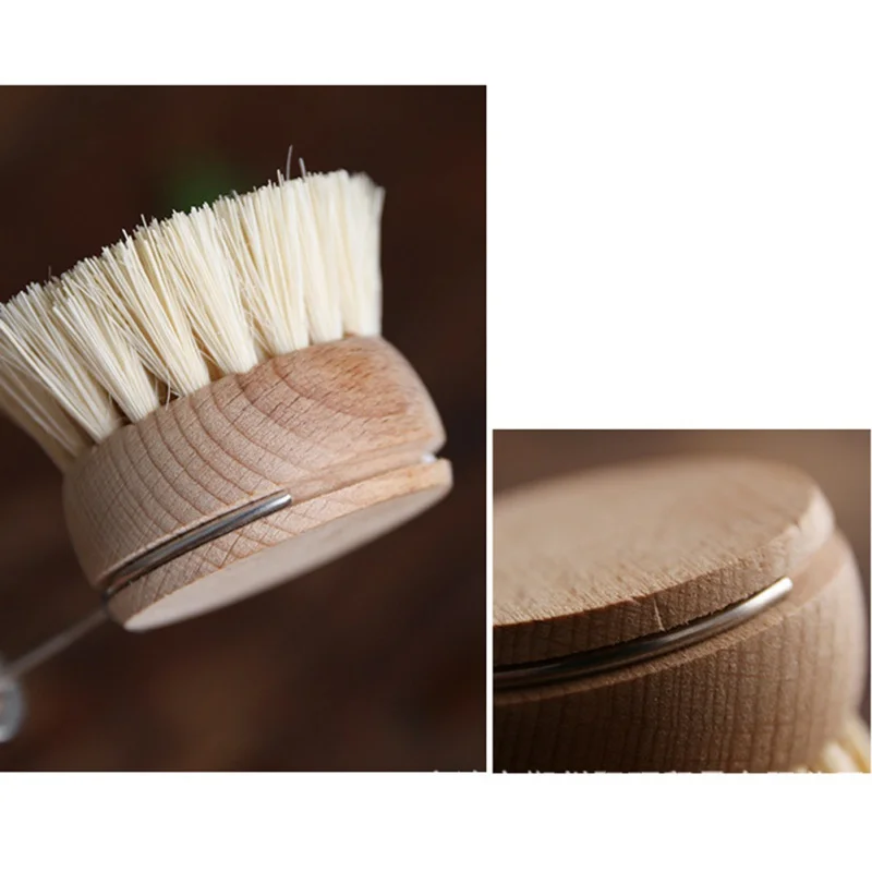 Натуральный из дерева, с длинной ручкой горшок щетка кухонная сковорода блюдо чаша мытье чистка домашняя щетка для чистки инструментов