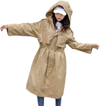 

2019 Plus Size 3XL Spring Autumn Trench Coat Solid Zipper Hooded Casual Fashion Women Long Windbreaker Female Outwear LP469