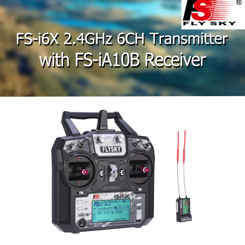 

Flysky FS-i6X 6CH 2.4GHz AFHDS 2A RC Quadcopter Drone Helicopter Transmitter with FS-IA10B Receiver