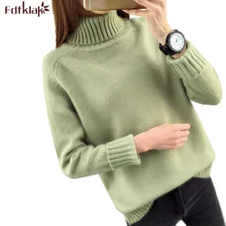 Fdfklak Women Turtleneck Winter Sweater Women 2021 Long Sleeve Knitted Women Sweaters And Pullovers Female Jumper Tricot Tops Fdfklak Women Turtleneck Winter Sweater Women 2021 Long Sleeve Knitted Women Sweaters And Pullovers Female Jumper Tricot Tops