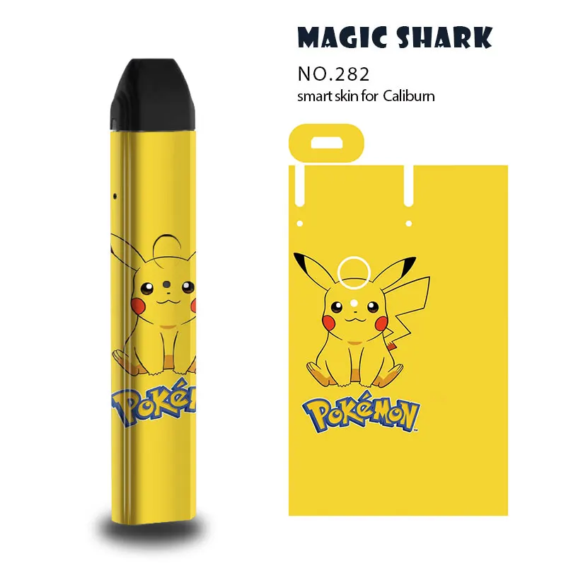 Magic Shark Dragon Ball Sun Wukong England China Pikachu Toroto Pokemon Sticker Case Full Wrap Film for Uwell Caliburn 262-287