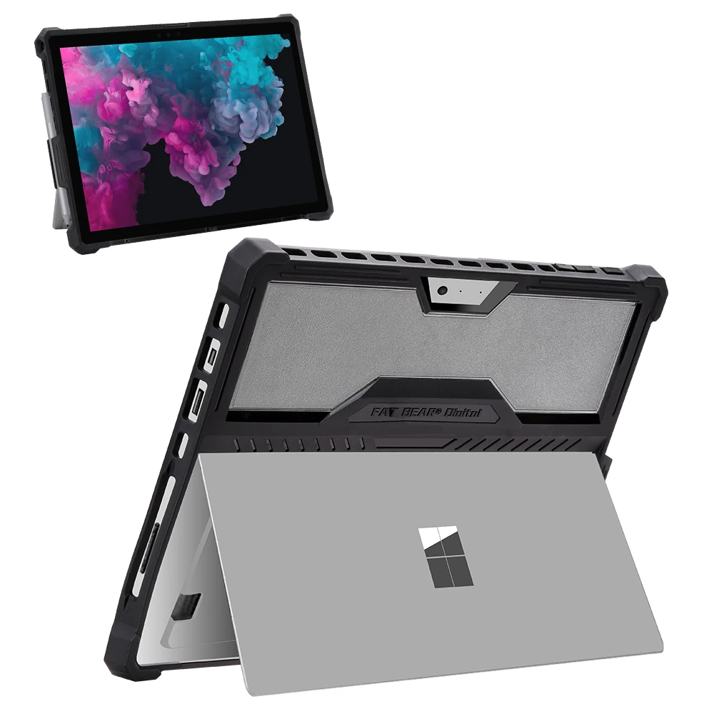 

For Microsoft Surface Pro 4 5 6 Case Shockproof Heavy Duty Silicone Hard Cover for Surface Pro 4 12.3 inch kickstand Hand bracel