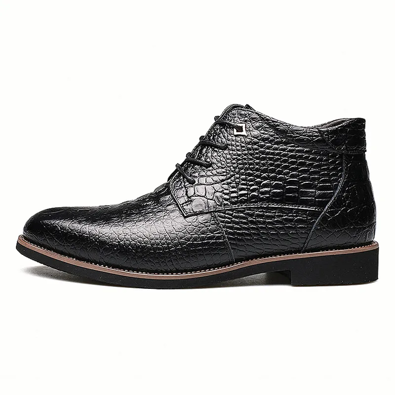 Size 38-46 Winter Men Snow Boots High Quality Genuine Leather Plush warm Ankle Boots Men Shoes Casual Boots 03A
