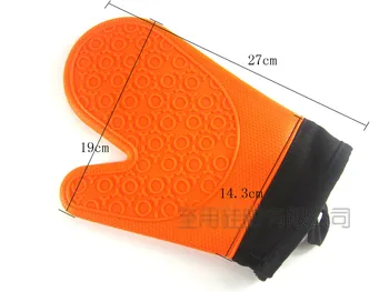 

500 pcs/lot colorful Easy Wash Heat Resistant Silicone Glove Cooking Baking BBQ Oven Pot Holder Mitt Kitchen Tools