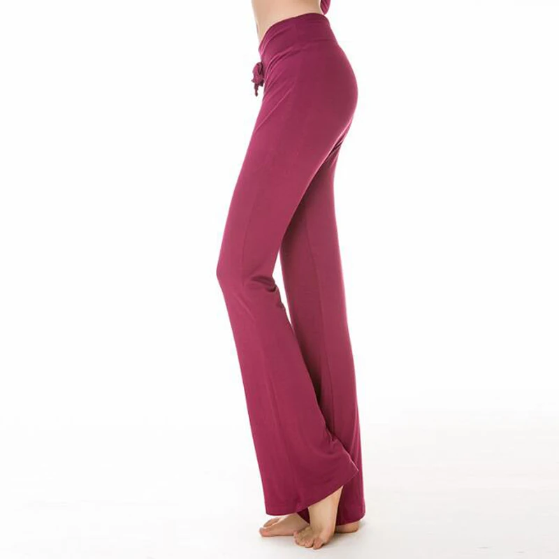 Fitness Women's Drawstring Yoga Pants Loose Modal Sport Pants Wide Leg