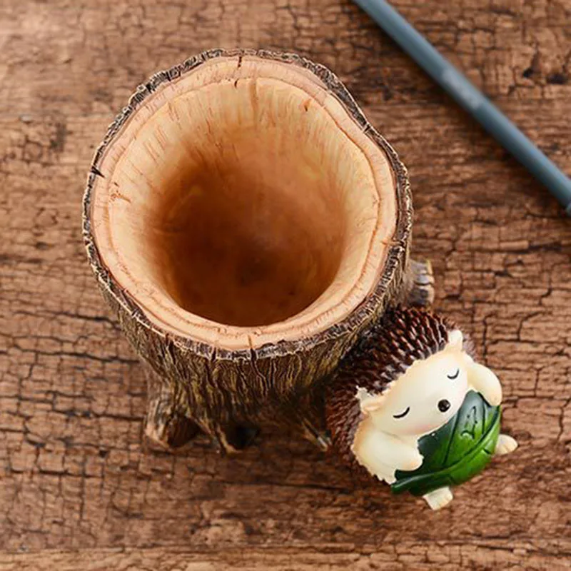  Pen Pencil Holder Cup Cute Hedgehog Desk Organizer Container Stationery Storage for Home Office HYD