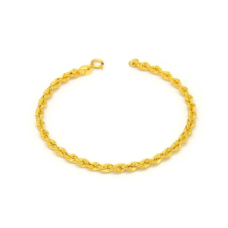 18K gold hollow twisted rope bracelet 18k gold twist bracelet female models