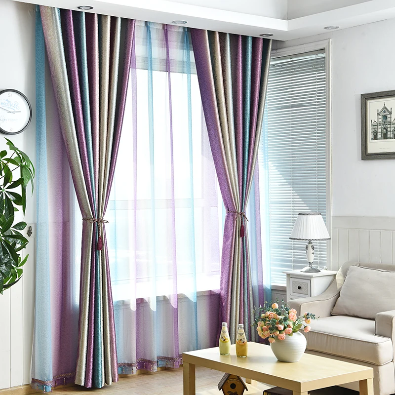 Custom Made Rainbow 95 Blackout Jacquard Curtain Drape For Bedroom Window Blind Machine