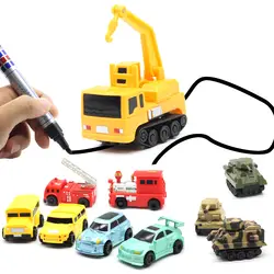 Инженерных машин Грузовик Mini Волшебное перо Индуктивные детская грузовик Танк игрушечных автомобилей рисовать линий индукции рельсовый