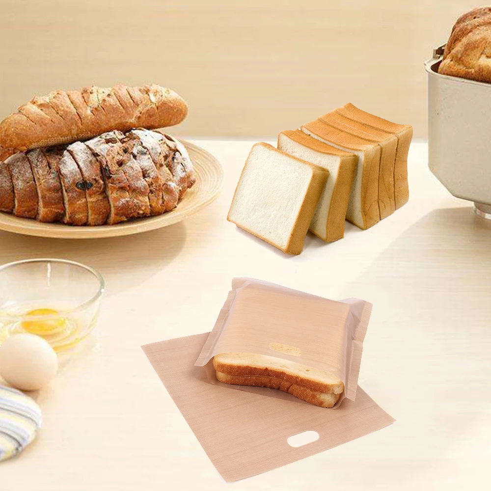 5 pcs/set Reusable Toaster Bag Non Stick Bread Bag Sandwich Bags PTFE