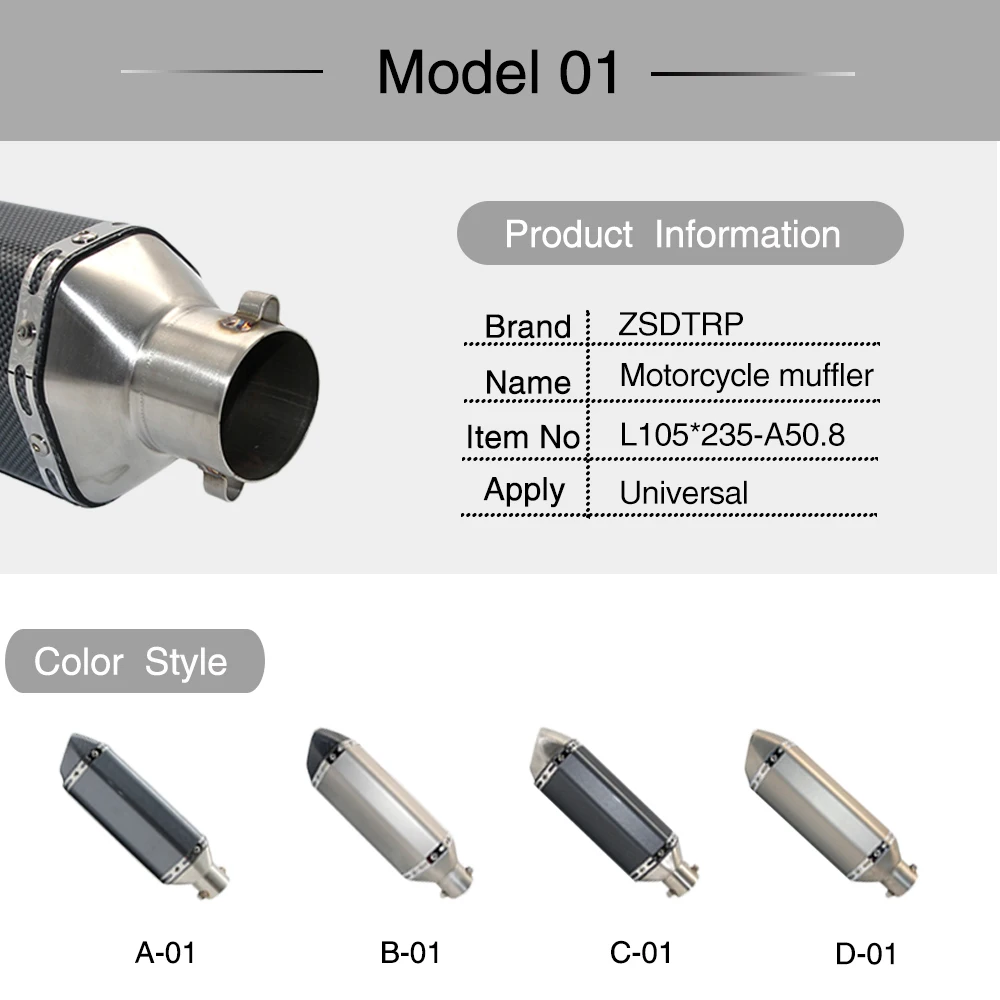 ZS гонки Akrapovic мотоцикл глушитель трубы щелевые Escape Moto с db killer для GY6 nmax msx125 crf 230 gsr 600