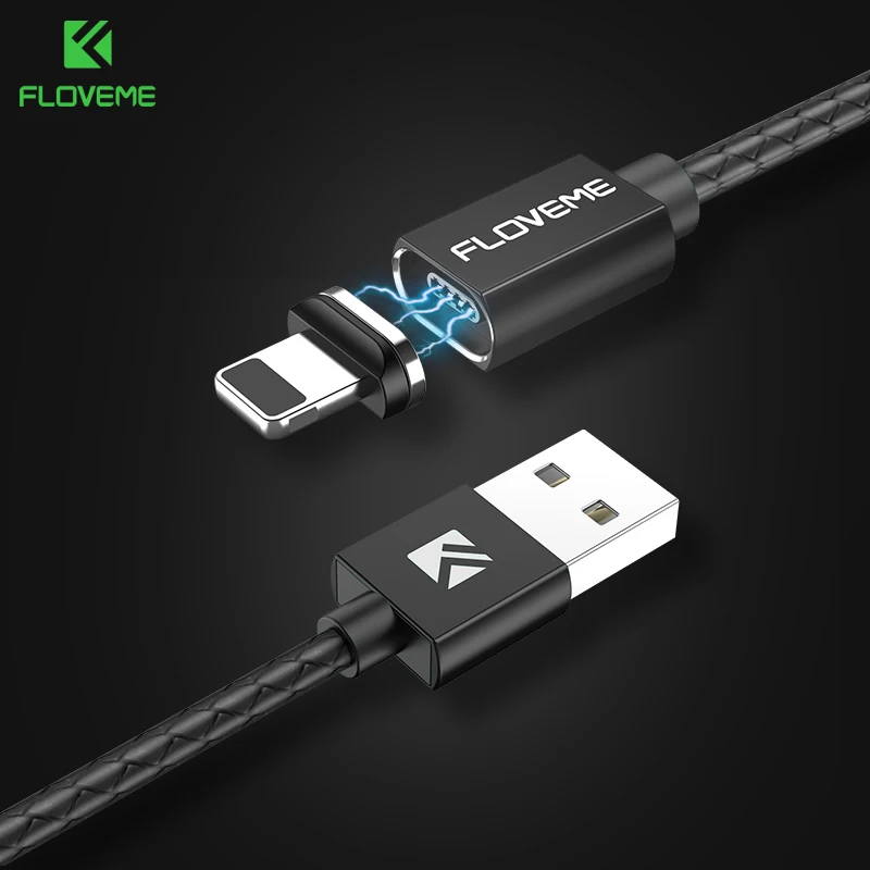 FLOVEME 3A Магнитный кабель Micro usb type-C кабель для iPhone 1 м Быстрая зарядка USB C магнитное зарядное устройство для телефона samsung Xiaomi Cabo - Цвет: Black