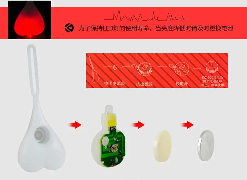 Clearance 2019 New Four colors Cycling Tail Silicone Light Bike Waterproof Night Essential LED Warning Lights Bicycle Seat Back Egg Lamp 7