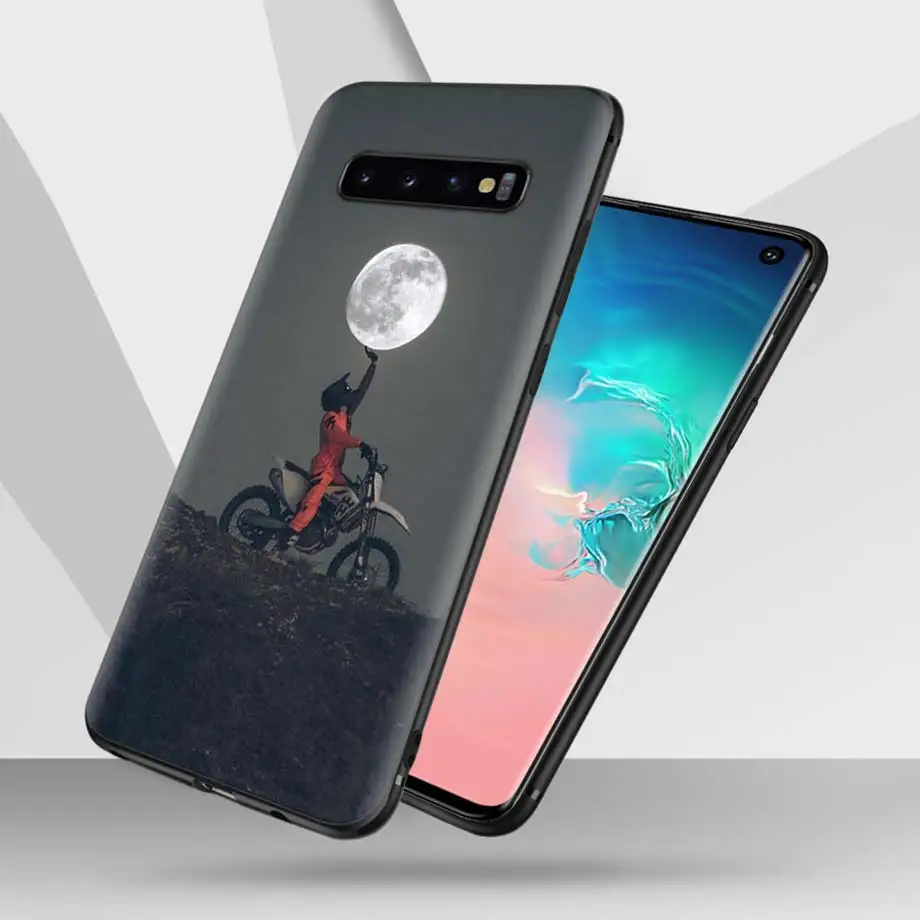 Moto Cross moto rcycle спортивный черный силиконовый чехол s для samsung Galaxy S10 Plus S10e S8 S9 Plus A30 A50 M20 M30 мягкий чехол