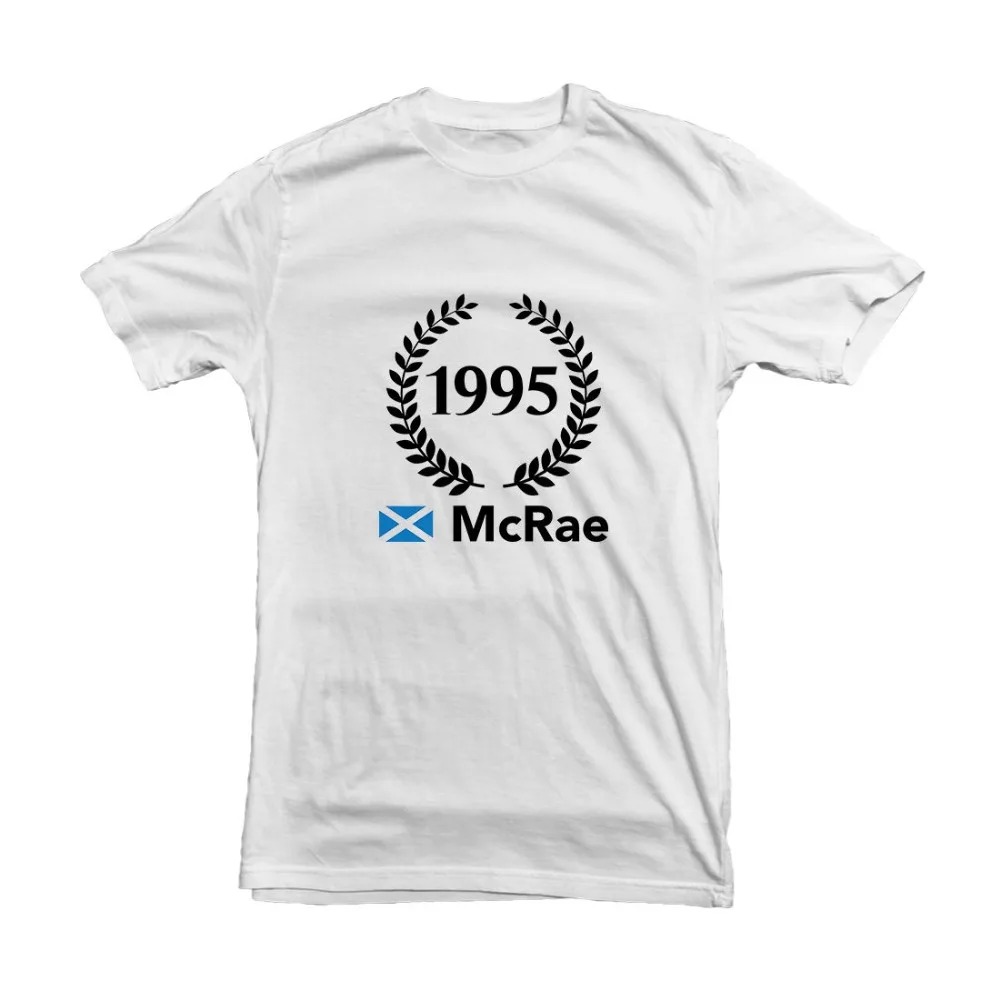 

Car T-Shirt Colin Mcrae 1995 Wrc Championship White Mens T Shirts Fashion 2019 Men Harajuku Hip Hop Brand Mens Tees