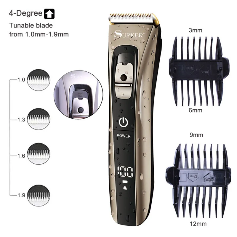  Professional Digital Hair Trimmers Rechargeable Electric Hair Clipper for Men's Cordless shaving Ad