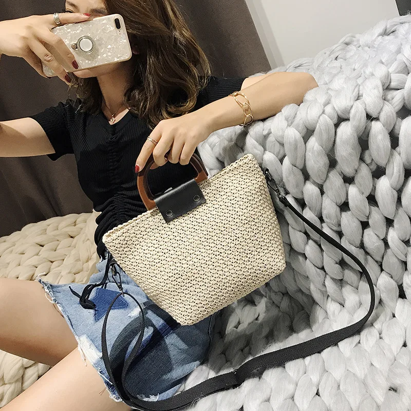 

2018 Summer Flap Women Straw Bags Rattan Woven Beach Shoulder Bags Ladies Crossbody Tote Handbag Female Bohemian Handmade Bolsa