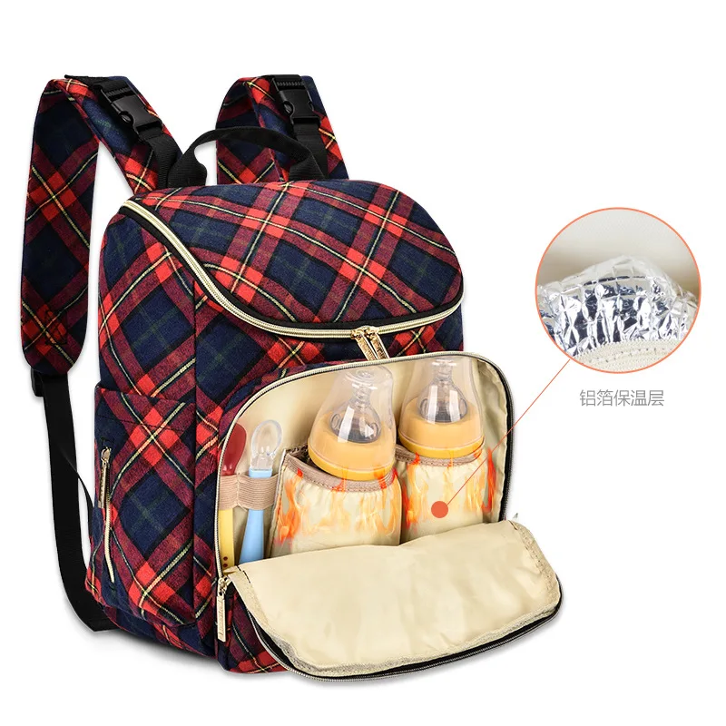 

Mommy Diaper Bag Multifunctional Leisure Fashion Canvas Bag Mom Backpack Large Capacity Waterproof Stroller Bag To The Hospital