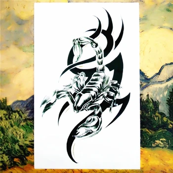 

Scorpion King Temporary Tattoo Body Art Flash Tattoo Stickers 12*20cm Waterproof Tatoo Car Styling Home Decor Wall Sticker