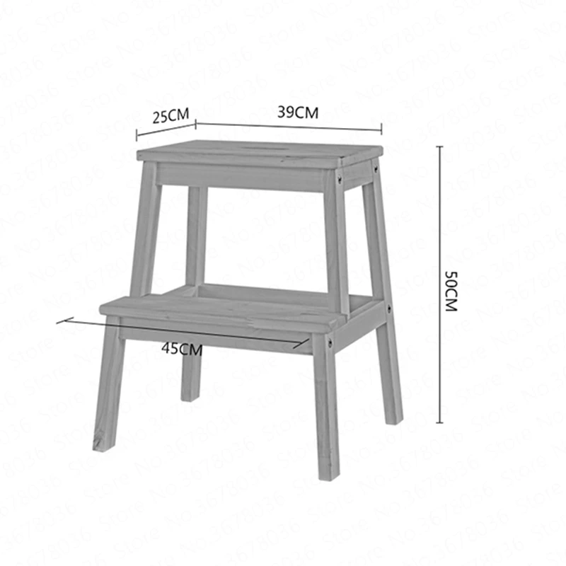  Multifunctional Solid Wood Pedestal Double Children Stool Non-slip Ascending Home Kitchen Ladder St - 4000002930022