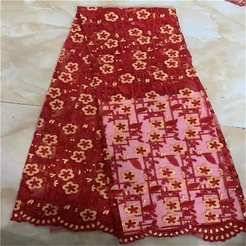 

Wine African Lace Fabric High Quality 3d Luxury Fabric For Wedding Embrodery Nigerian French Lace Fabric With Beads