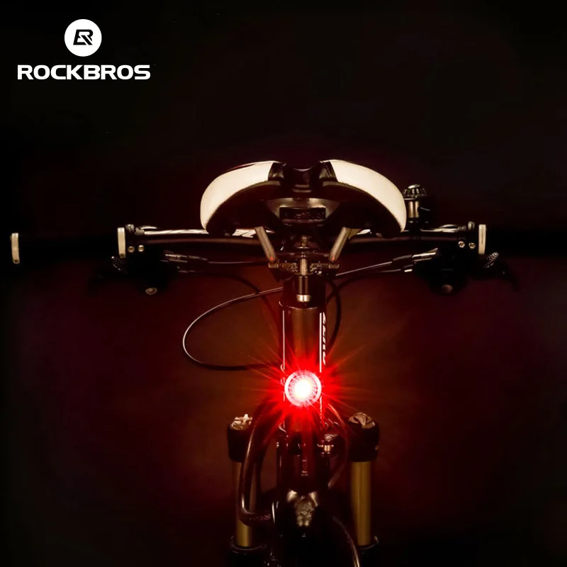 ROCKBROS USB Перезаряжаемый IPX5 задний светильник мини светодиодный MTB дорожный задние фары велосипеда 5 люмен Водонепроницаемый Интеллектуальный велосипедный светильник