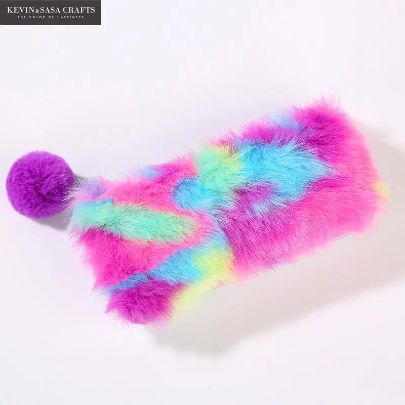 

Rainbow Plush Pencil Case Quality PU School Supplies Bts Stationery Gift Pencilcase School Cute Pencil Box Bts School Tools