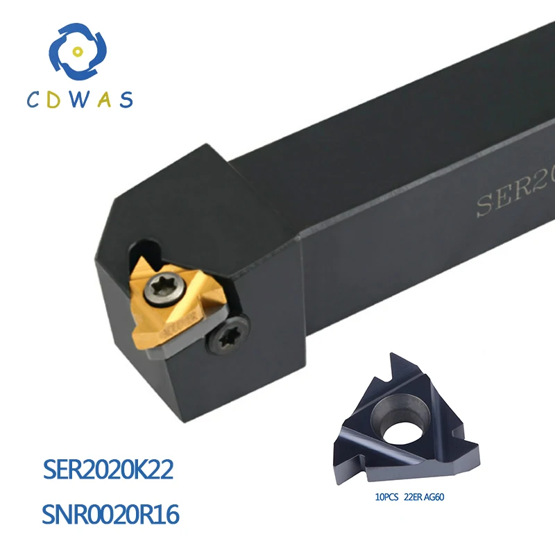 

1PC SER2020K22 SNR0020R16 with high quality Threaded blade 10PCS 22ER AG60 / 16IR AG60 LDA material machine turning tool