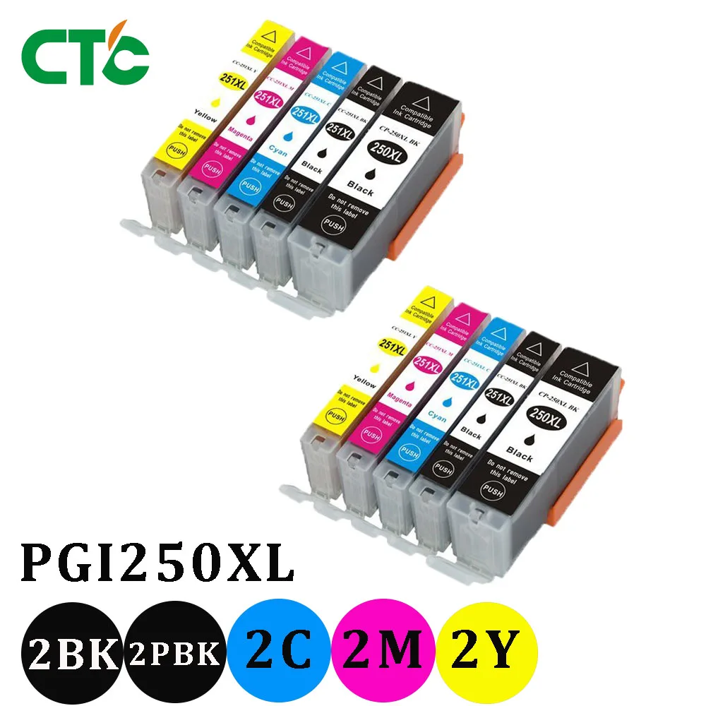 10x PGI250 CLI251 картридж совместимый для Canon IP7220 MG5420 MG5422 MX722 MX922 MG5520 MG6420 MG5522 MG5620 MG6620