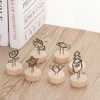 1PC 4CM Creative Round Wooden Note Picture Frame Clip Table Number Wedding Photo Holder Photo Clip Memo Name Card Pendant Holder ► Photo 3/6