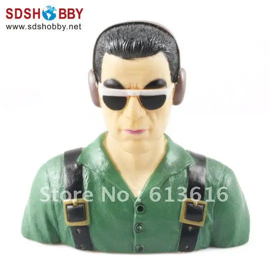 1 4 Scale Pilot Statues Pilot Portrait Toy Steve L115 W51 H115mm for RC Airplane