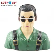 1 4 Scale Pilot Statues Pilot Portrait Toy Steve L115 W51 H115mm for RC Airplane