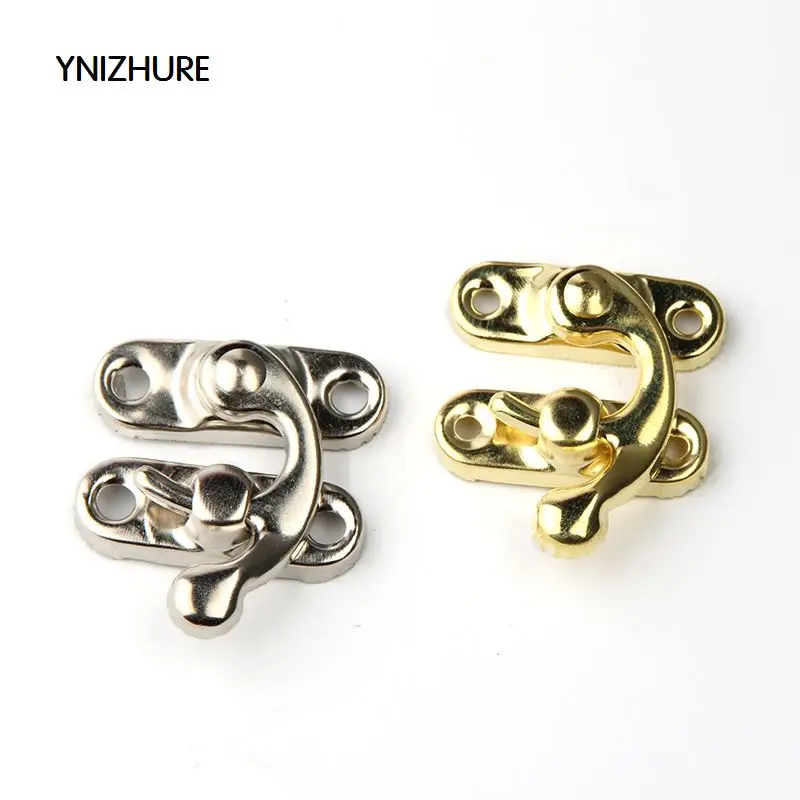 YINZHURE 30PCS 29*33mm Decorative Jewelry Gift Box Wooden Box Hasp Antique Suitcase Hook Gold Silver With Screws
