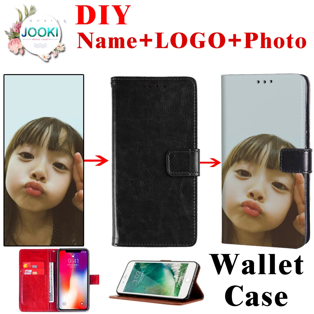 Note 6 Pro DIY индивидуальная Обложка для Xiaomi Redmi Note 6 кошелек кожаный чехол для Xiaomi Note 6 Pro откидная крышка Персонализированная