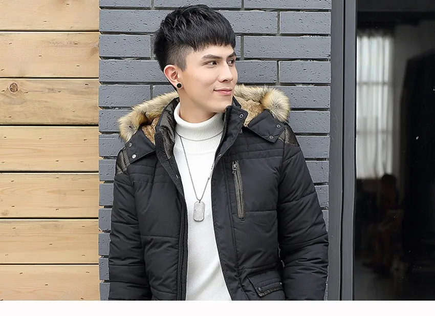 2018 новая горячая распродажа в Длинные зимняя молодежная одежда для отдыха мужская зимняя куртка с хлопковой подкладкой хлопка и кашемира
