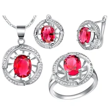 NEW set of 925 sets of sterling silver custom high-end European and American high-end luxury jewelry sets genuine 925 silver inlay and nephrite jade white set of two sets of ring jewelry set of jade sets