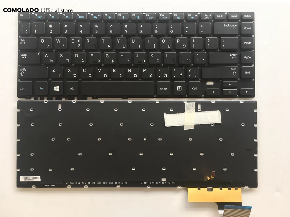 HB Hebrew Keyboard For Samsung 370R4E 370R4V 450R4E 450R4V 470R4E 470R4V NP370R4E NP450R4E black layout | Компьютеры и офис