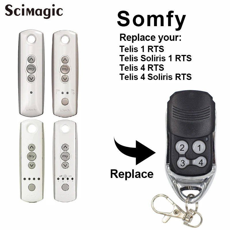 Garage door controller compatible SOMFY Telis 4 RTS remote control 434.42Mhz rolling code free shipping