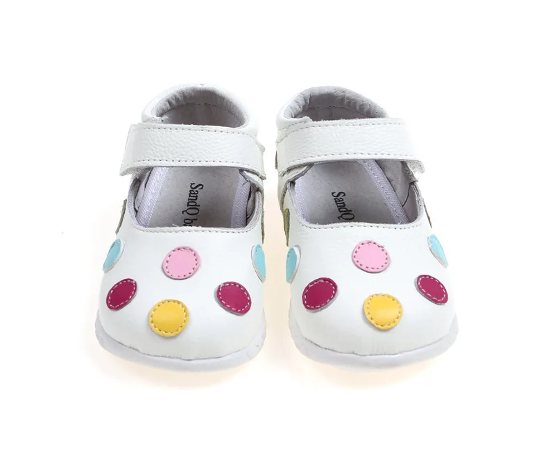 Детская обувь для малышей Новинка весны из натуральной кожи для девочек, детская обувь для девочек, узор в горошек, детские сандалии, для девочек туфли в стиле «Принцесса»