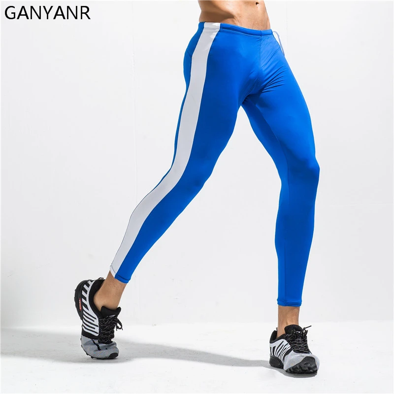 GANYANR, колготки для бега, Мужские штаны для баскетбола, йоги, леггинсы для спортзала, компрессионные брюки, для фитнеса, спорта, бодибилдинга, зимние
