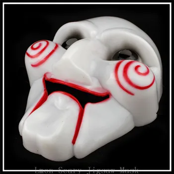 

Free shipping Saw Puppet Masquerade Horror Mask Chainsaw Massacre For Party Cosplay Halloween with elastic band