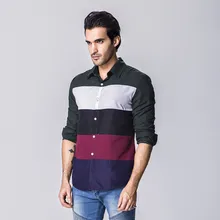 Brand New Men’s Casual Shirt Social Striped Shirt Full Sleeve Turn Down Collar