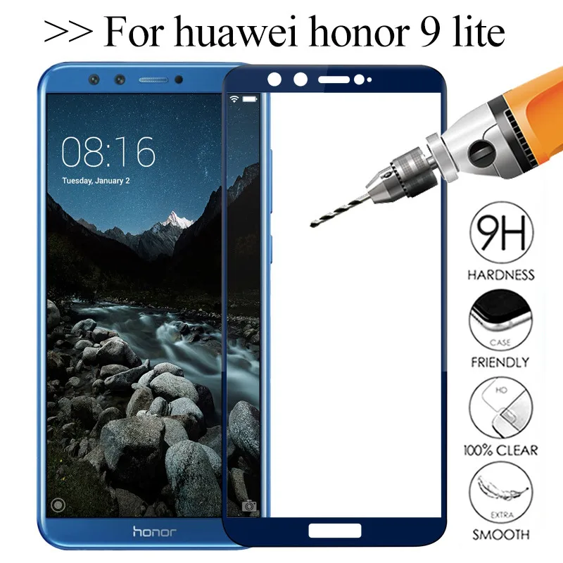 Стекло для honor 9 lite huawei закаленное стекло на легкое Защитное 3D чехол|Защитные