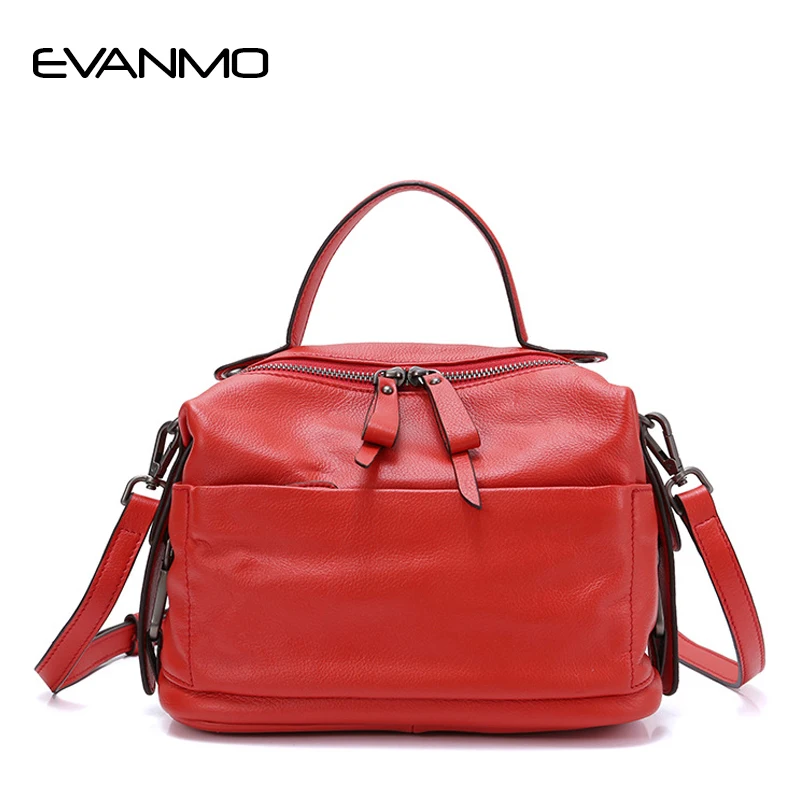 

Natural Cowhide Women Handbag Genuine Leather Bags Red Ladies Big Crossbody Handbags Women Messenger Bags Casual Tote Bag
