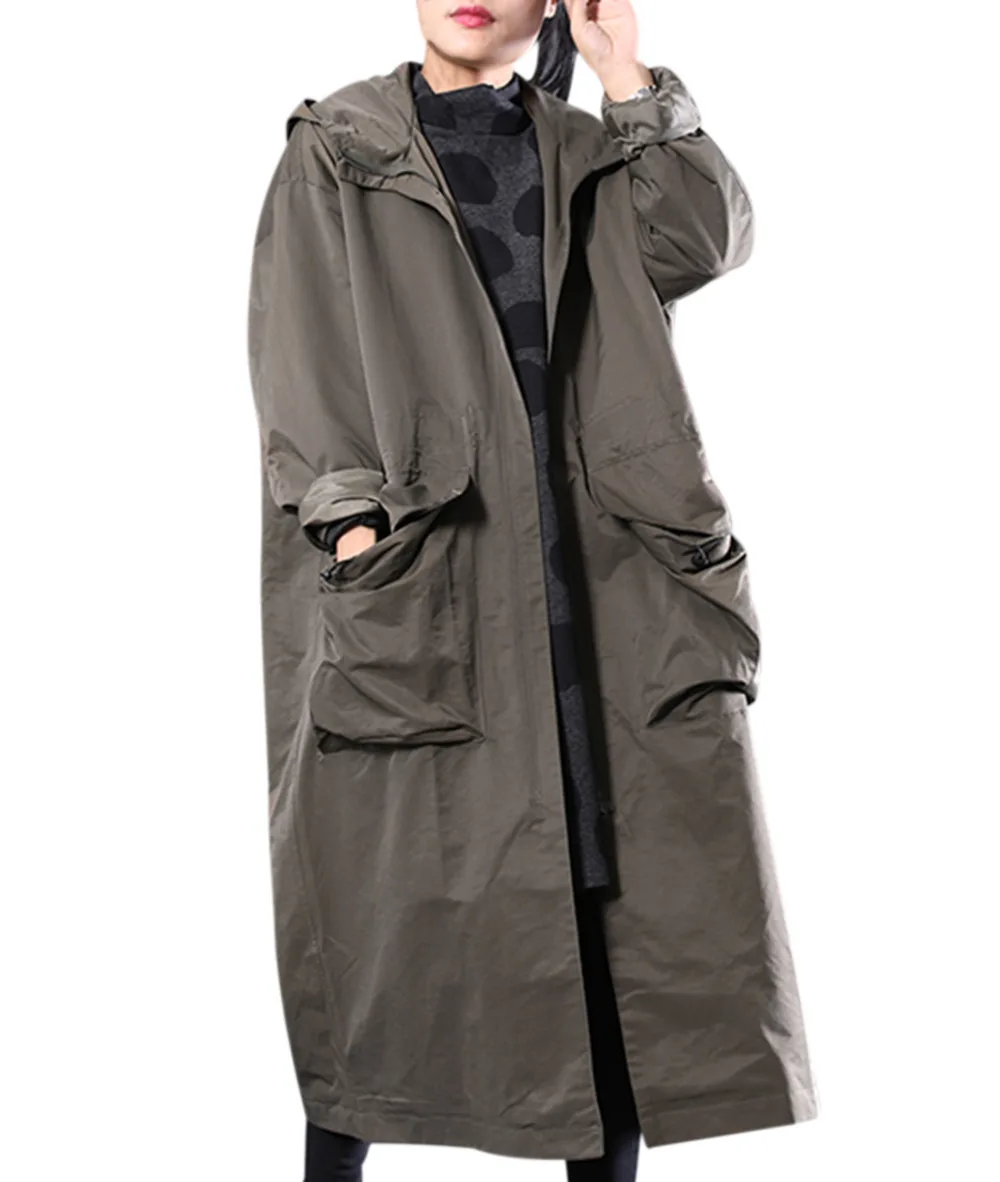 plus size hooded rain coat